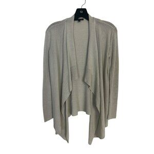 Eileen Fisher S Womens Cardigan Open Waterfall Sweater Dusty Beige Sz PP